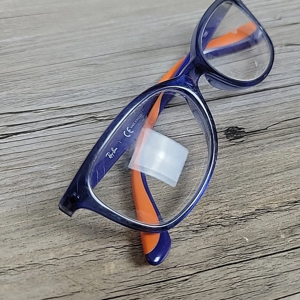 Ray-Ban Jr RB 1586 3775 Eyeglasses Frames Blue Orange  49-16 130mm Full Rim Kids